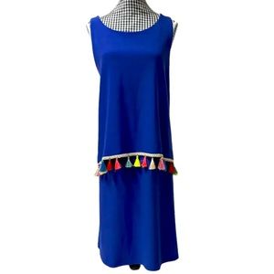Newbury Kustom Boutique Royal Blue Sleeveless Tassel Party Festive Dress Medium